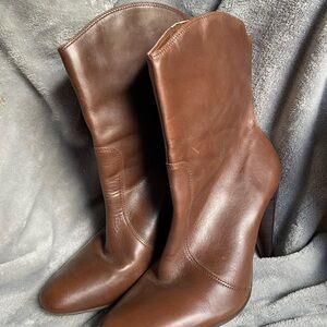 Gianni Bini Women's Brown Leather Boots Size 9 1/2
